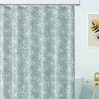 Шторка для ванної WERK Квітковий ескіз PEVA 180x180 (без кілець)