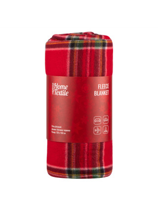 Плед Ardesto Fleece 130x160см, 100% поліестер, клітинка, червоний