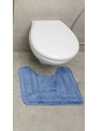 Килимок для ванних кімнат поліпропіленовий TM DarianA Econom u-cut 50*40 синій рамка