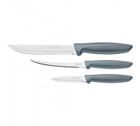 Набір ножів Tramontina PLENUS grey 3 пр. (ножі; для м'яса 152 мм., стейка 127 мм., овочей 76 мм.)