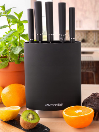 Підставка для ножів Kamille 18 см (чорний мр., ciрий мр., білий мр.)