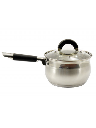 Ківш Zauberg 1,3 л., нержавіюча сталь, із скляною кришкою