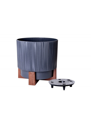 Вазон "Осло" зі вставкою та декор. підставкою d12см. (граніт)