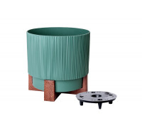 Вазон "Осло" зі вставкою та декор. підставкою d12см. (зелений)