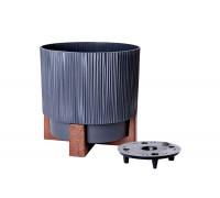 Вазон "Осло" зі вставкою та декор. підставкою d16см. (граніт)