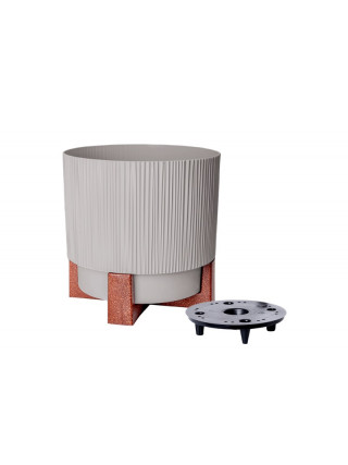 Вазон "Осло" зі вставкою та декор. підставкою d16см. (какао)