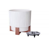 Вазон "Осло" зі вставкою та декор. підставкою d30см. (білий)