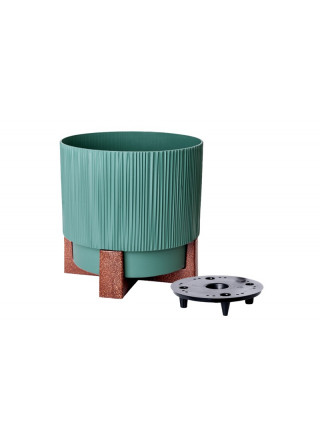 Вазон "Осло" зі вставкою та декор. підставкою d20см. (зелений)