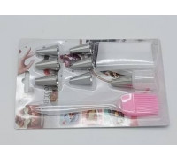 Набір кондитерський (мішок, 5 насадок, пензлик силіконовий)