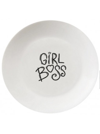 Тарілка Kvarta GIRL BOSS 25 см. склокераміка + подарункова коробка