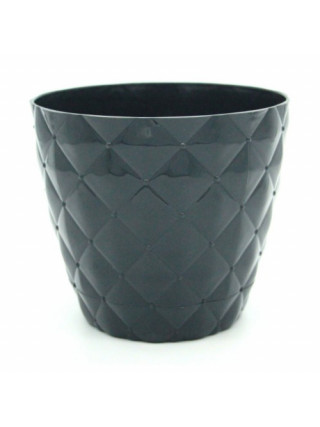 Вазон Elif Plastiс "Ромб" 14,5*13 см; 1,6 л. (антрацит)