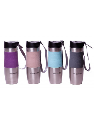Чашка-термос 480 мл. Kamille з нержавіючої сталі, з м'якою вставкою і ремінцем