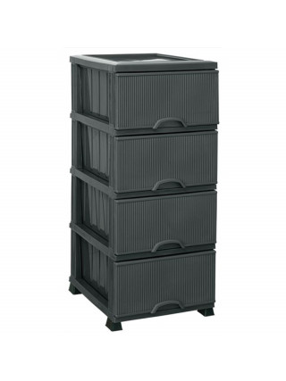 Комод на 4 шухляди NOSTALGIA, Elif plastik, 37,5*45,5*90 см (антрацит)