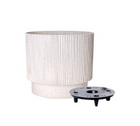 Вазон "Осло" зі вставкою d24 см. 6,3 л (біла троянда WOOD)