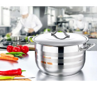 OMS Каструля D=32см 14,5л, кришка сталь (індукція)