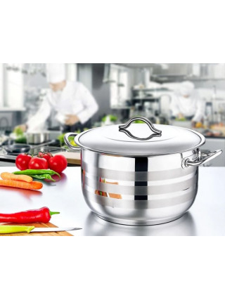 OMS Каструля D=32см 14,5л, кришка сталь (індукція)