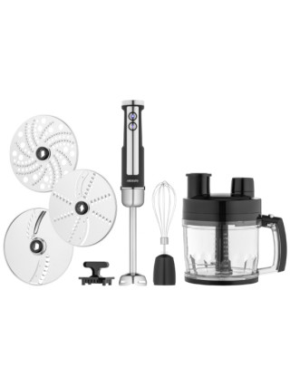 Блендер Ardesto занурювальний, 1000Вт, 7в1, чаша-2000мл, насадка для нарізання кубиками, чорно-сріблястий