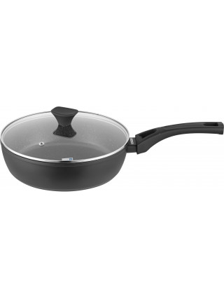 Сковорода глибока з кришкою Ardesto Gemini Livorno, 26см, алюміній, чорний