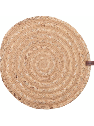 Килимок сервірувальний Ardesto, 38см, соломка, паперовий шпагат, кругла, зелений світлий