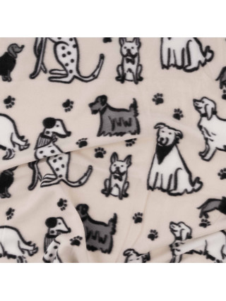 Плед ARDESTO Fleece 130x160см, 100% поліестер, песики, сірий