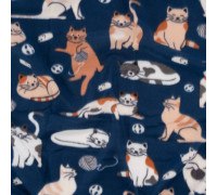 Плед ARDESTO Fleece 130x160см, 100% поліестер, котики, синій