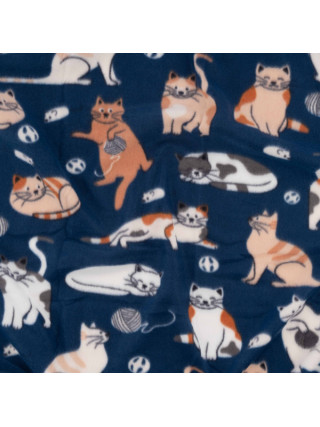 Плед ARDESTO Fleece 130x160см, 100% поліестер, котики, синій