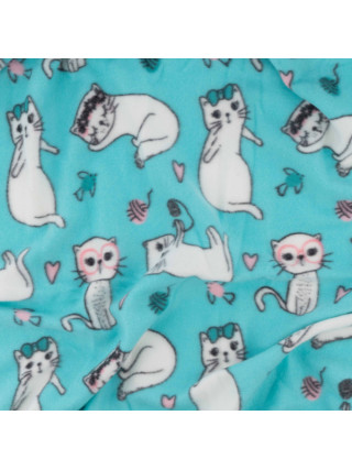Плед ARDESTO Fleece 130x160см, 100% поліестер, котики, блакитний
