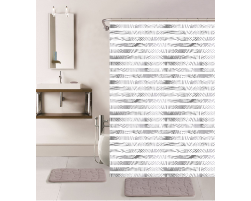 Штора для ванної кімнати та душу, з кільцями з Peva матеріалу, Dariana, XRQ-RP-604, 180*180см