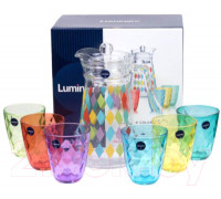 Набір для соку Luminarc Rainbow Neo Kone (глечик 1,3 л., склянки 310 мл., 6 шт) 7 предметів