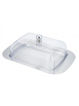 Маслянка Kamille 19*12,2*6,5 см., з нержавіючої сталі, акрилова кришка 