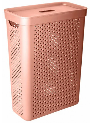Корзина для білизни 45 л "Simple" з органайзером (карамель) 39*29*54 см
