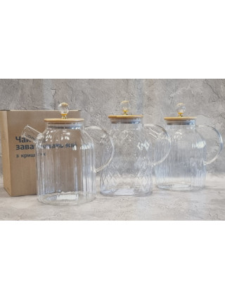 Заварник скляний S&T Bamboo 1600 мл., бамбукова кришка