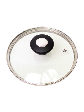 Кришка скляна Kamille d-18 см. з металевим обідком (універсальна)