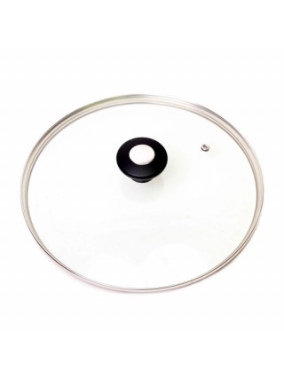 Кришка скляна Kamille d-22 см. з металевим обідком (універсальна)