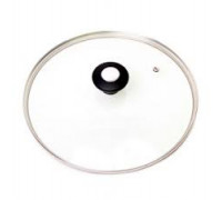 Кришка скляна Kamille d-28 см. з металевим обідком (універсальна)