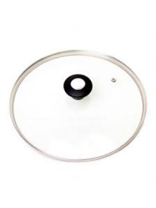 Кришка скляна Kamille d-28 см. з металевим обідком (універсальна)