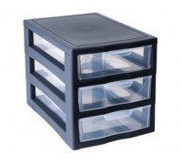 Комод міні 3 яруси 20*19*27 см., дитячий (граніт/прозорий)