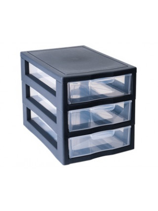 Комод міні 3 яруси 20*19*27 см., дитячий (граніт/прозорий)