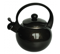 Чайник емальований Kamille 2,2 л. чорний зі свистком, пластикова ручка