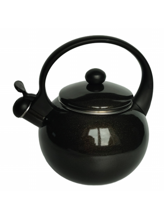 Чайник емальований Kamille 2,2 л. чорний зі свистком, пластикова ручка