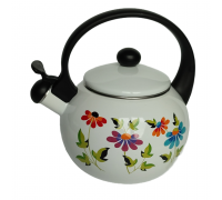 Чайник емальований Kamille 2,2 л. зі свистком, пластикова  ручка