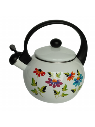 Чайник емальований Kamille 2,2 л. зі свистком, пластикова  ручка