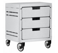 Комод на 3 шухляди на колесах (темно сірий) 38*35*47 см.