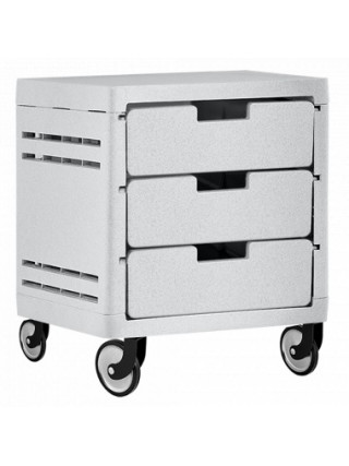 Комод на 3 шухляди на колесах (темно сірий) 38*35*47 см.