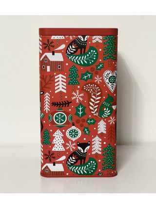 Банка металева Christmas Red 95*95*170 мм., прямокутна