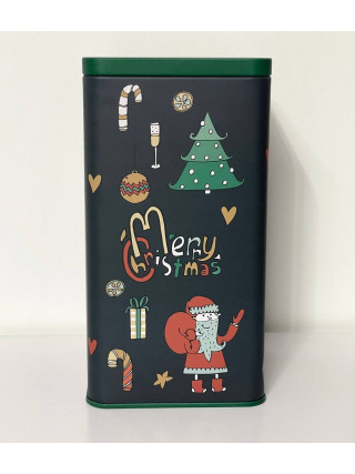 Банка металева Christmas Green 95*95*170 мм., прямокутна