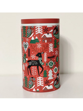 Банка металева Christmas Red 95*160 мм., кругла