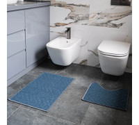Набір килимів для ванної кімнати поліпропіленовий ТМ Dariana LITTLE 44*70+44*40 з вирізом темно-синій