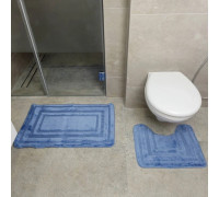 Набір килимків для ванних кімнат поліпропіленовий TM DarianA Econom 50*80+50*40 з вирізом синій рамка