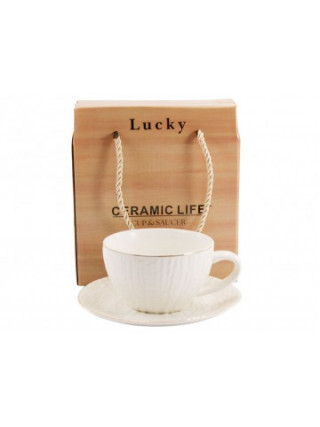 Набір 2-х предметний Interos порцеляна (чашка 200 мл з блюдцем), ПОД/УПАК